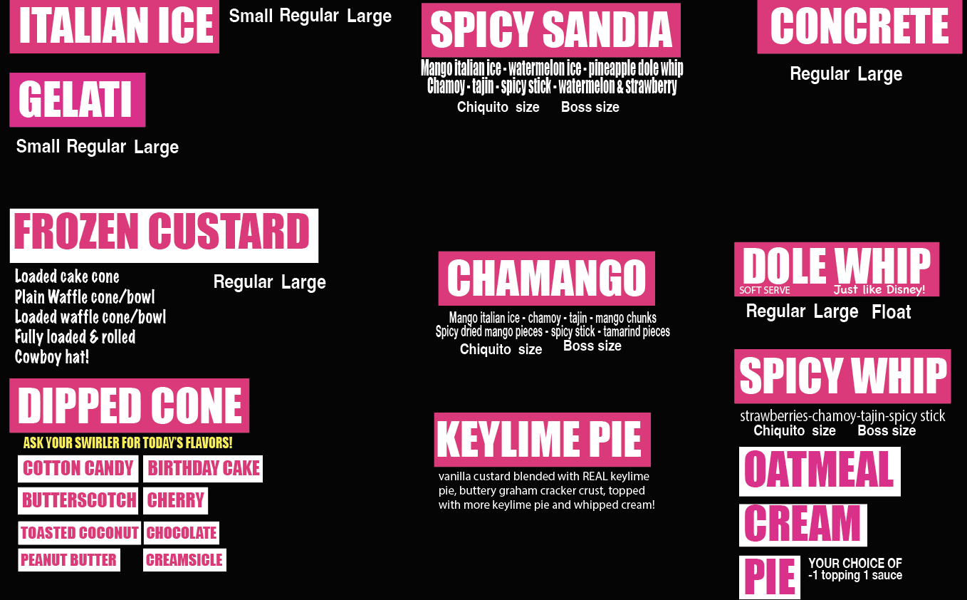 Menu — CJ's Italian Ice & Custard